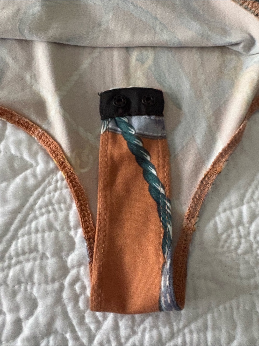 iris Rust Chain & Rope Print Mock Neck Bodysuit - Picture 4 of 8